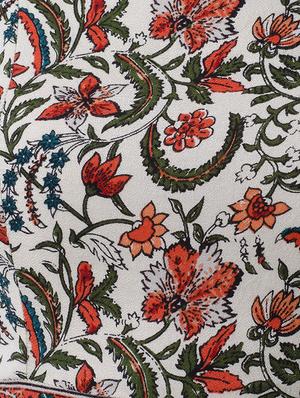 lace up back botanical print flared dress - 15941043 - Standard Image - 4