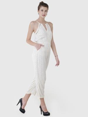 tie back keyhole neck jumpsuit - 15941046 - Standard Image - 2