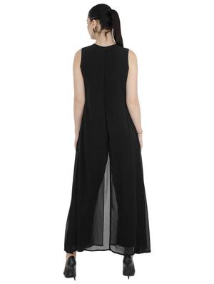 front slit overlay full length jumpsuit - 15941047 - Standard Image - 3