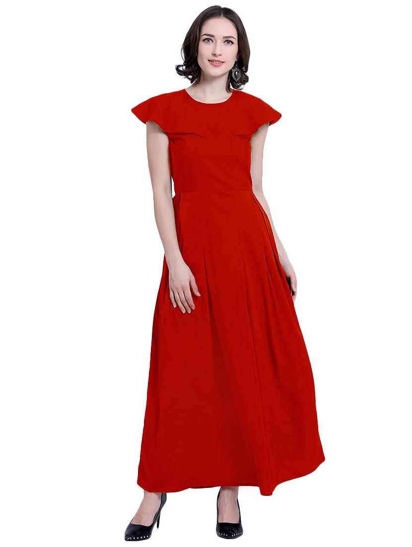 cape sleeved solid maxi dress - 15941104 - Zoom Image - 1