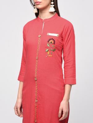 embroidered straight kurta - 15941133 - Standard Image - 4