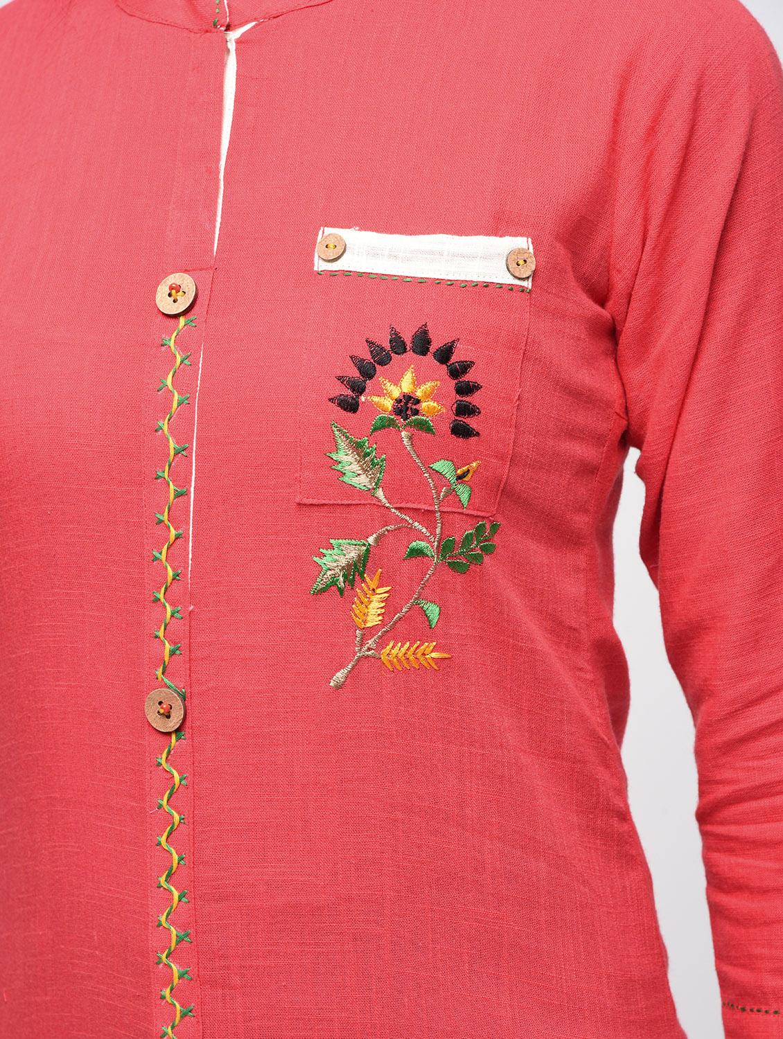 embroidered straight kurta - 15941133 - Zoom Image - 5