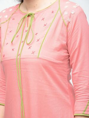 embroidered a-line kurta - 15941143 - Standard Image - 5