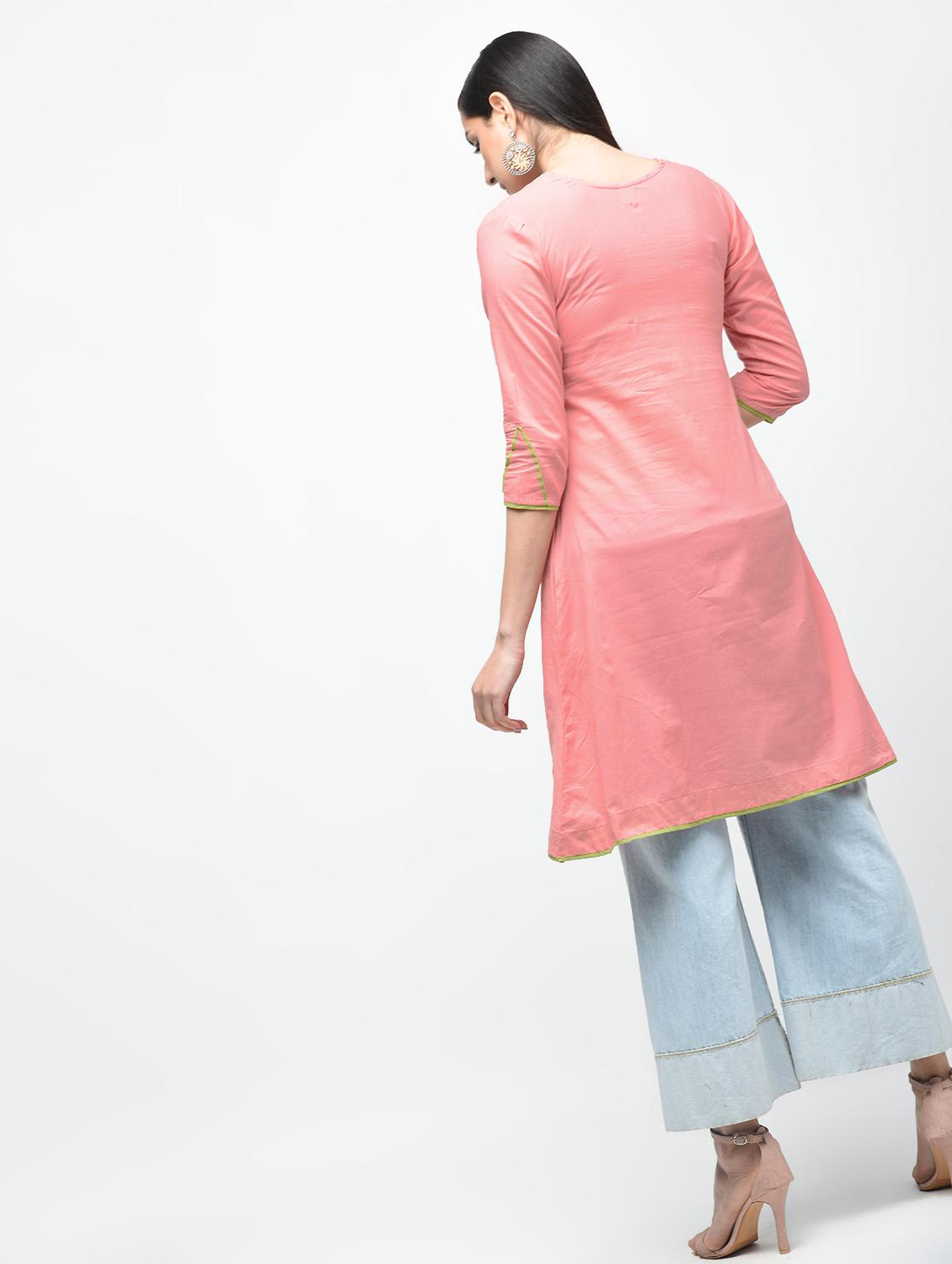 embroidered a-line kurta - 15941143 - Zoom Image - 3