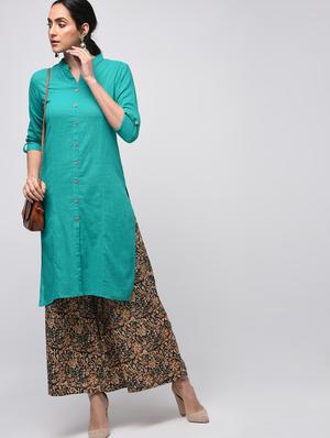 solid straight kurta with pocket - 15941164 - Standard Image - 4