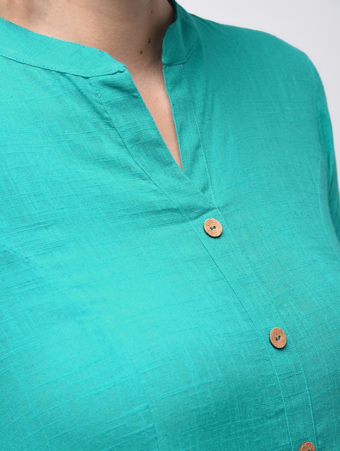 solid straight kurta with pocket - 15941164 - Zoom Image - 6