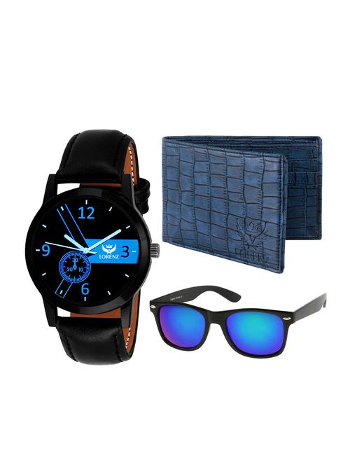 lorenz cm-1014mr-wl-06 combo of analog watch, wallet and sunglasses - 15941170 - Standard Image - 1