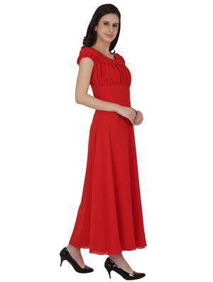 gather detail maxi dress - 15941327 - Standard Image - 2