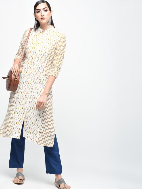 printed straight kurta - 15941748 - Standard Image - 1