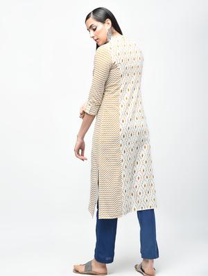 printed straight kurta - 15941748 - Standard Image - 4