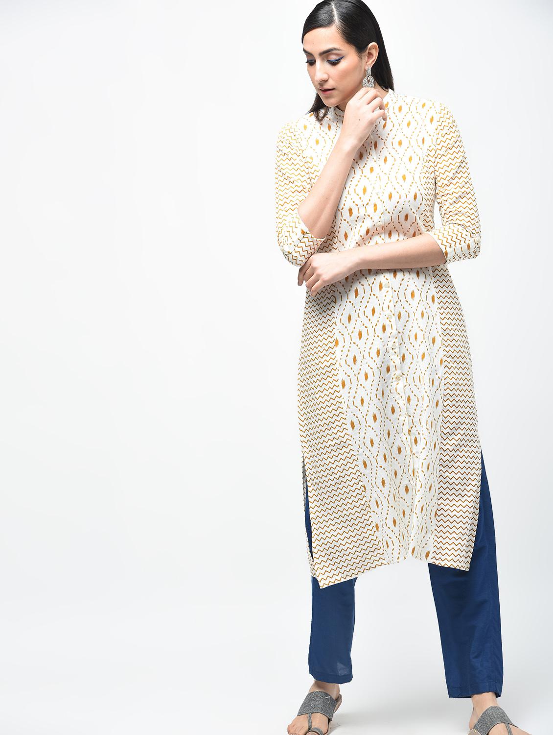 printed straight kurta - 15941748 - Zoom Image - 2