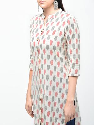 ikat printed straight kurta - 15941751 - Standard Image - 5