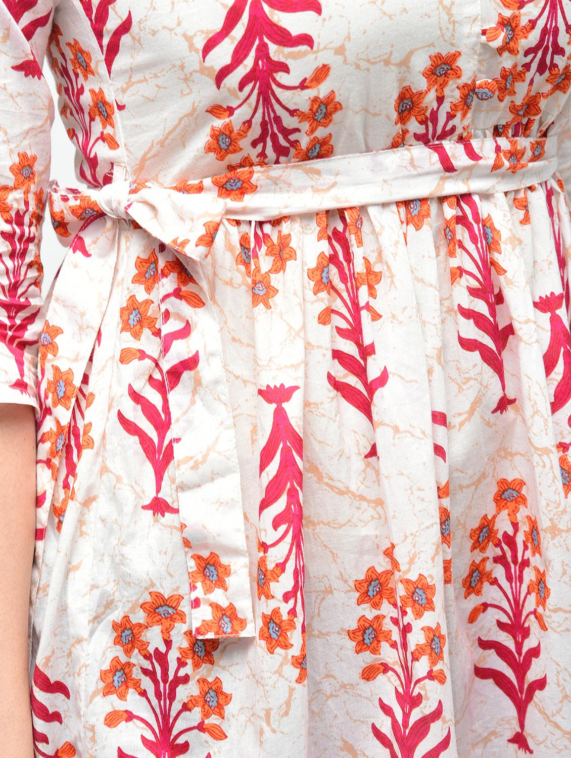 floral printed flared kurta - 15941754 - Zoom Image - 6