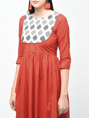 geometrical printed flared kurta - 15941757 - Standard Image - 4