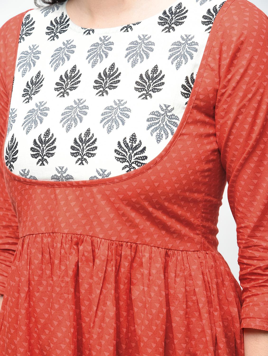 geometrical printed flared kurta - 15941757 - Zoom Image - 5