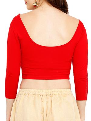 solid cotton lycra blouse - 15941793 - Standard Image - 3