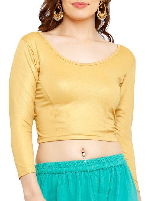 solid cotton lycra blouse - 15941798 - Standard Image - 1