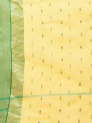contrast zari border yellow tant saree - 15942002 - Standard Image - 5