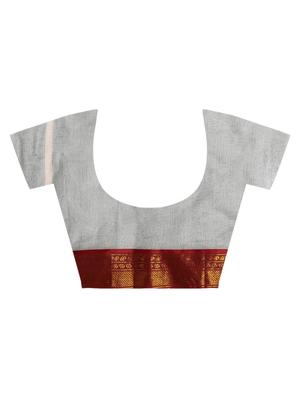 grey cotton tant saree - 15942023 - Standard Image - 4