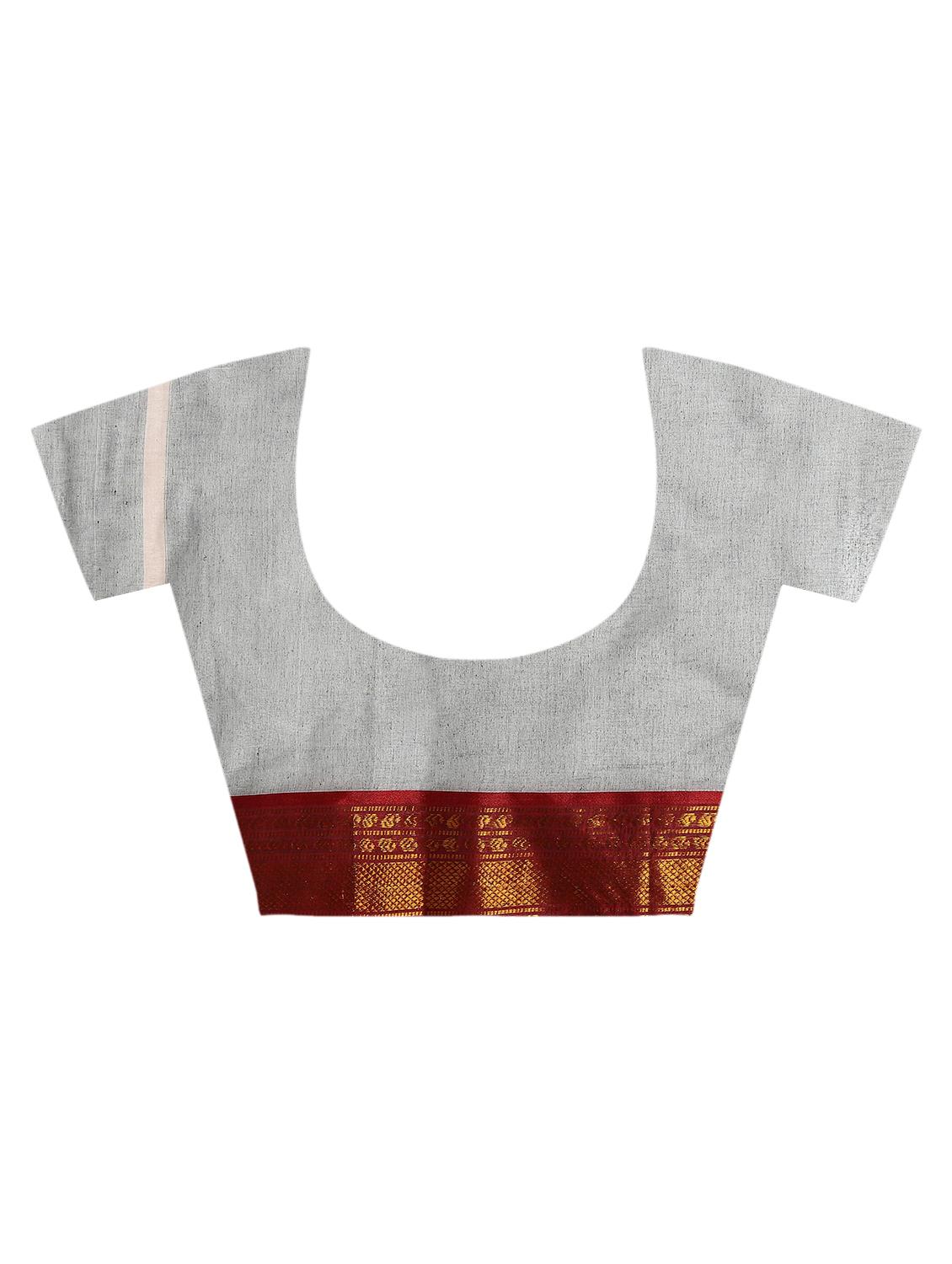 grey cotton tant saree - 15942023 - Zoom Image - 4
