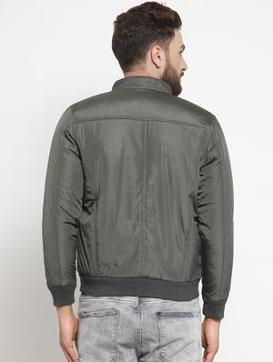 grey polyester blend casual jacket - 15942134 - Standard Image - 3
