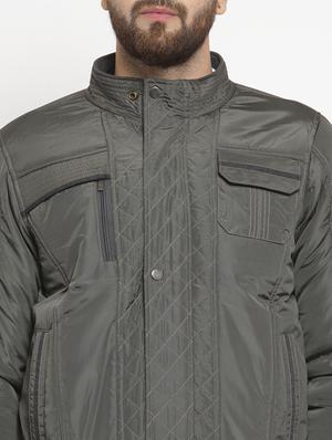 grey polyester blend casual jacket - 15942134 - Standard Image - 5