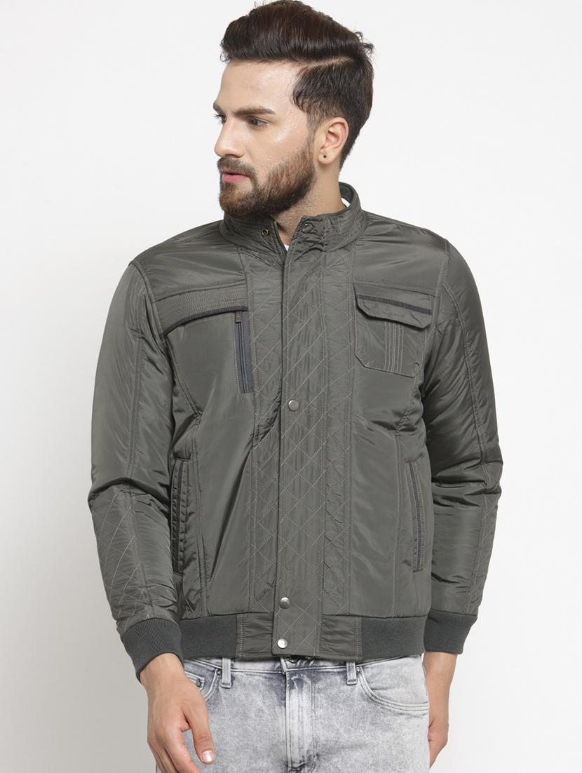 grey polyester blend casual jacket - 15942134 - Zoom Image - 1