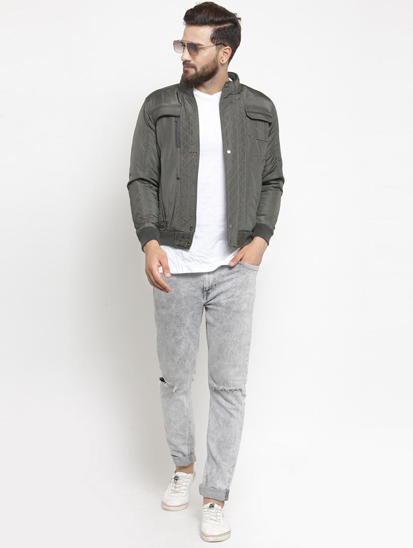 grey polyester blend casual jacket - 15942134 - Zoom Image - 4