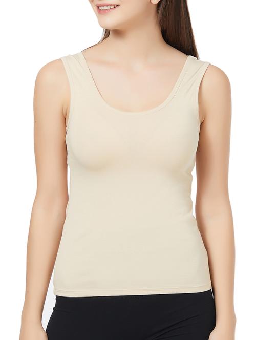 beige solid tank top - 15942177 - Standard Image - 1