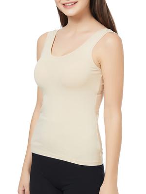 beige solid tank top - 15942177 - Standard Image - 2