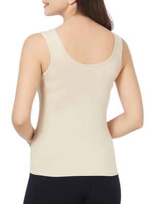 beige solid tank top - 15942177 - Standard Image - 3