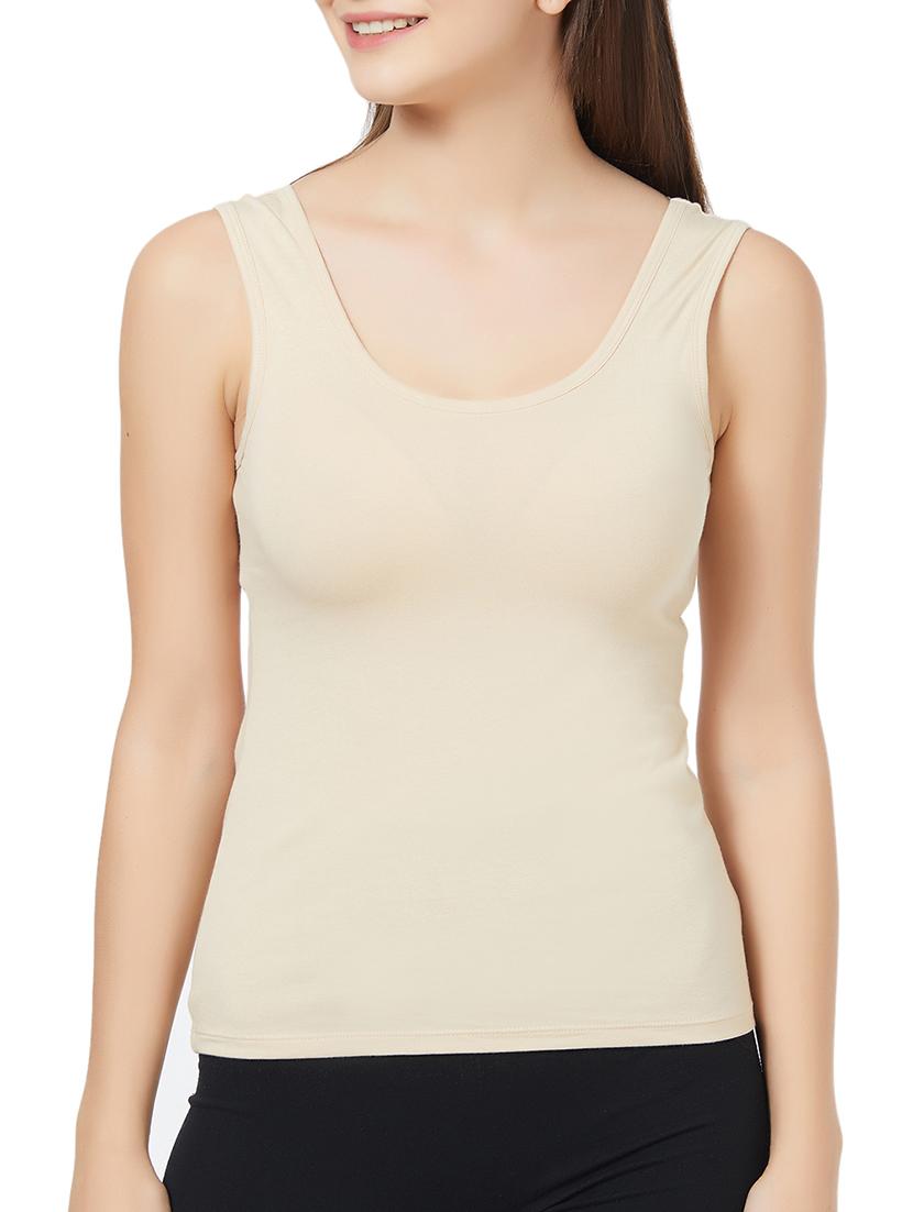 beige solid tank top - 15942177 - Zoom Image - 1