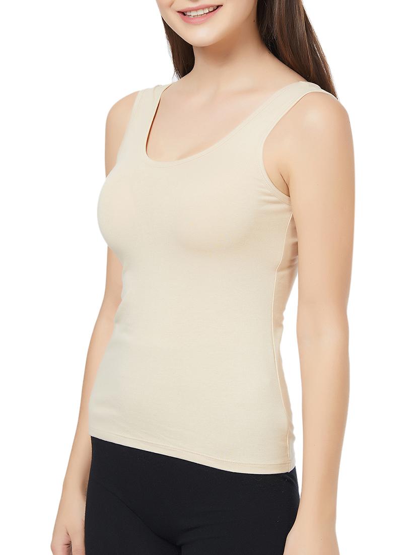 beige solid tank top - 15942177 - Zoom Image - 2