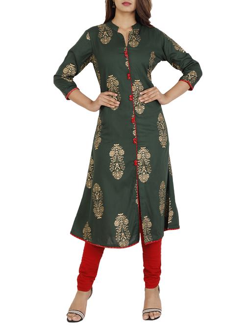 block print straight kurta - 15942182 - Standard Image - 1