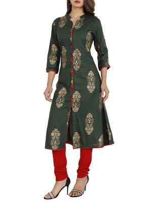 block print straight kurta - 15942182 - Standard Image - 2