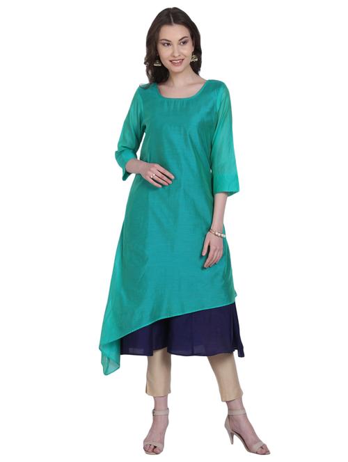 layered solid kurta - 15942291 - Very Small Image - 1