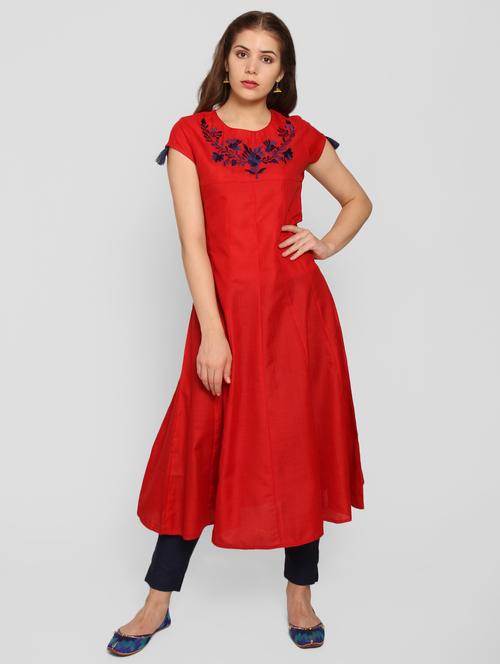 a-line embroidered kurta - 15942302 - Very Small Image - 1