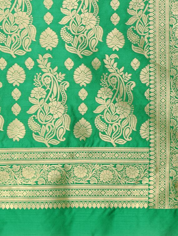 floral zari motif red kanjivaram saree with blouse - 15942394 - Zoom Image - 4