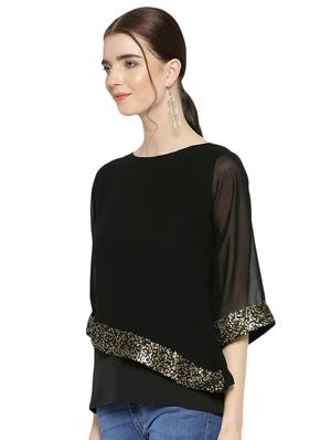 sequined edge layered top - 15942395 - Standard Image - 2