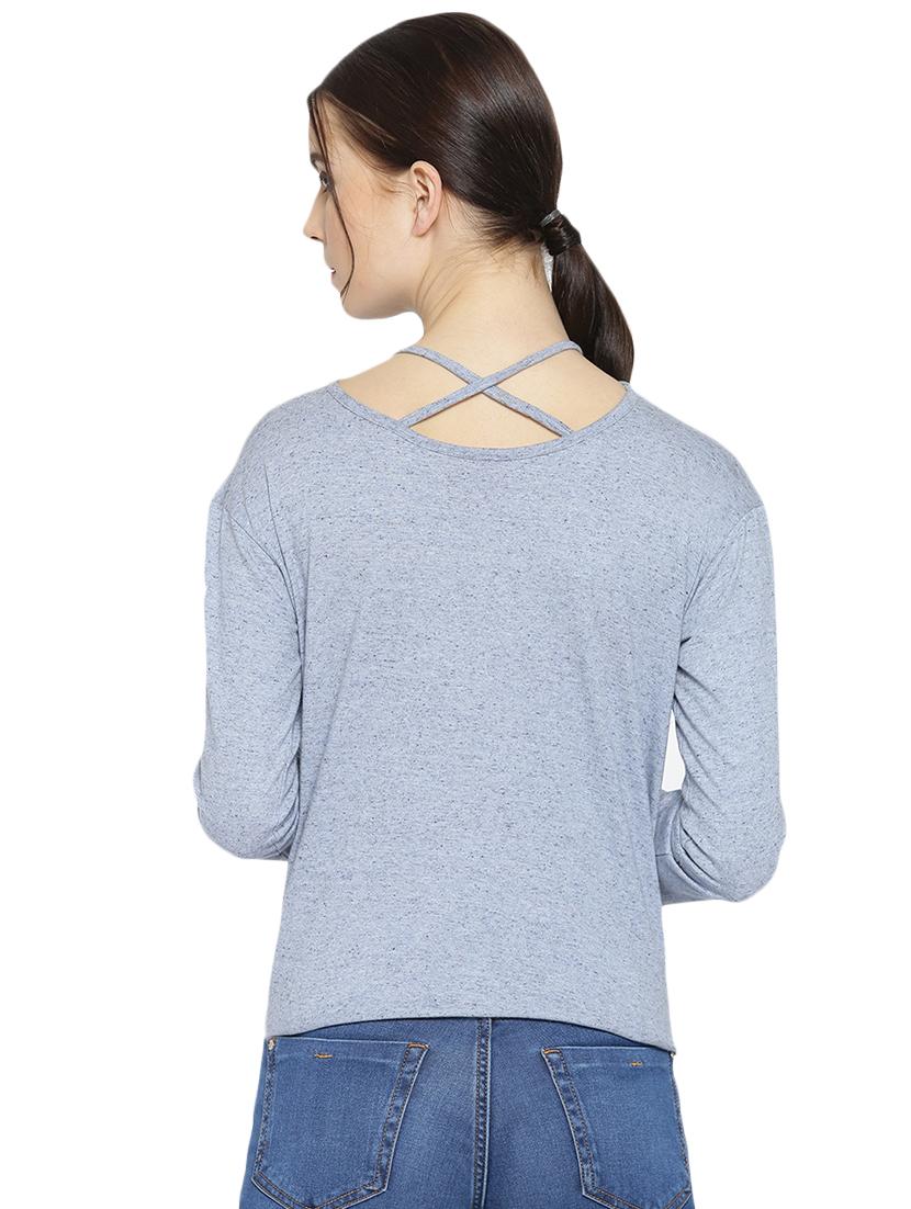 criss cross back tie up hem top - 15942397 - Zoom Image - 3
