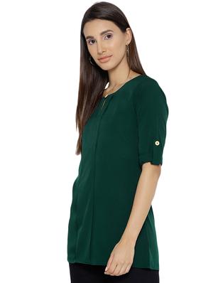 roll up sleeved pleat detail top - 15942399 - Standard Image - 2