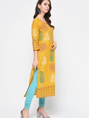 straight block print kurta with jacket - 15942592 - Standard Image - 2