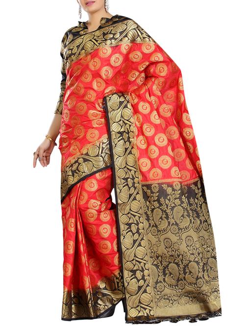 ethnic motif woven saree with blouse - 15942823 - Standard Image - 1