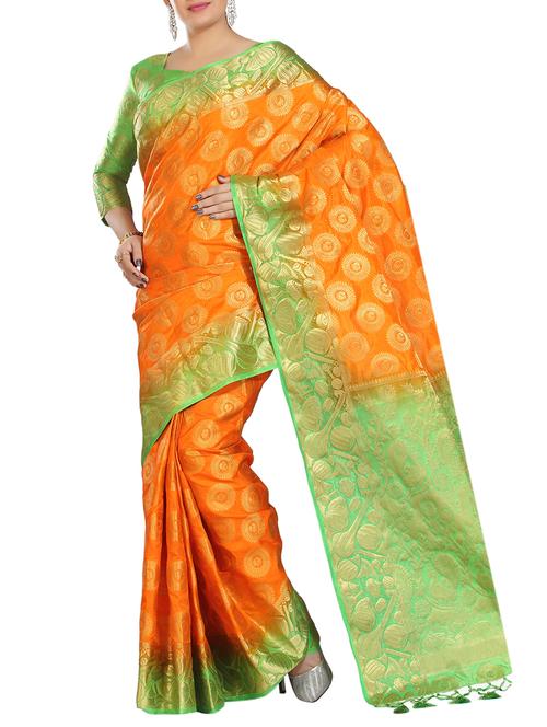 ethnic motif woven saree with blouse - 15942824 - Standard Image - 1