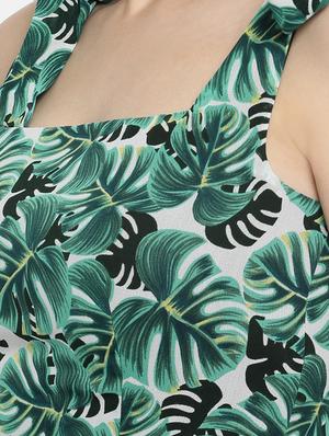 tie up detail tropical a-line dress - 15942931 - Standard Image - 4