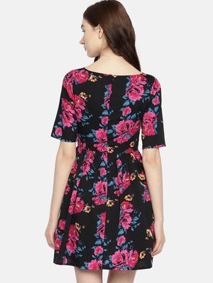 short sleeved floral a-line dress - 15942932 - Standard Image - 3