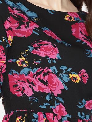 short sleeved floral a-line dress - 15942932 - Standard Image - 5