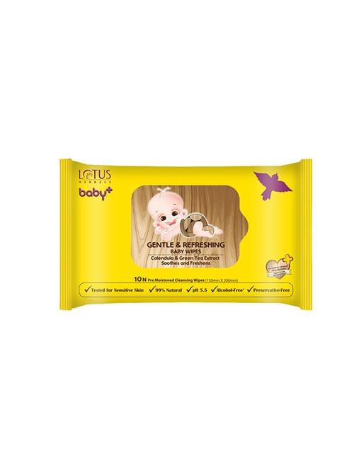 lotus herbals baby+ gentle & refereshing baby wipes 10n (pack of 3) - 15943031 - Standard Image - 1