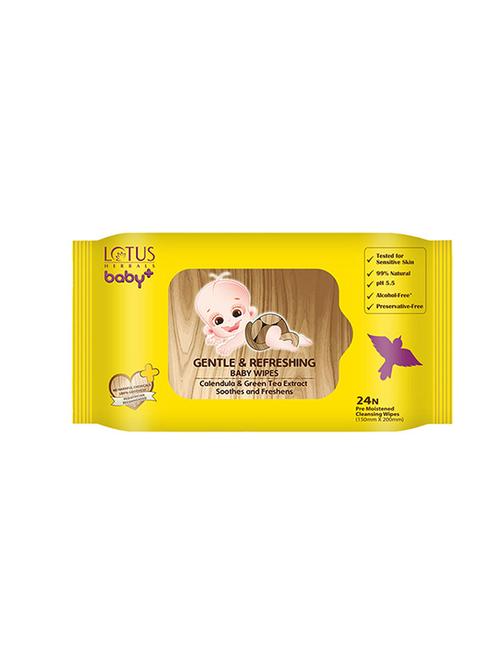 lotus herbals baby+ gentle & refereshing baby wipes 24 n (pack of 2) - 15943032 - Standard Image - 1