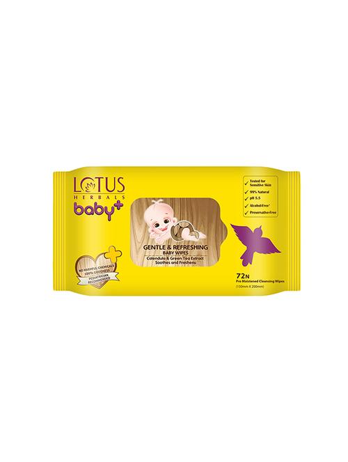 lotus herbals baby+ gentle & refereshing baby wipes 74 n - 15943033 - Standard Image - 1